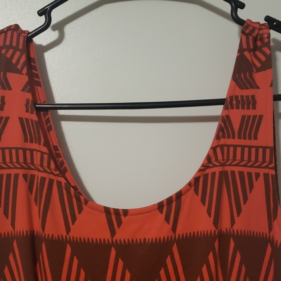 New York and Company Orange and Brown Dress - Picture 3 of 3